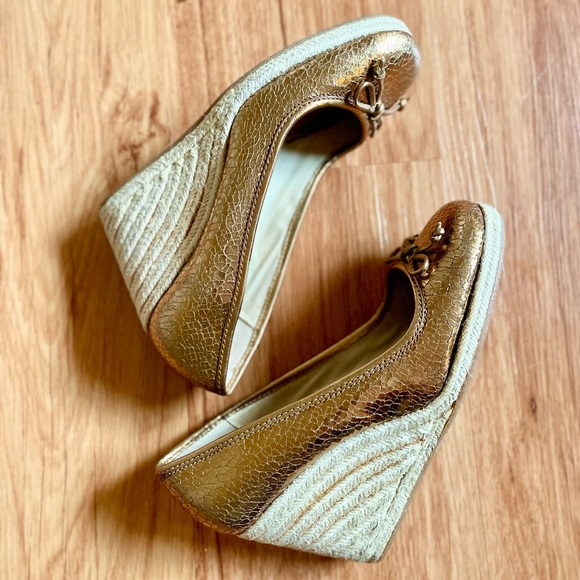 COACH METALLIC ESPADRILLE BRONZE LEATHER - Picture 10 of 11